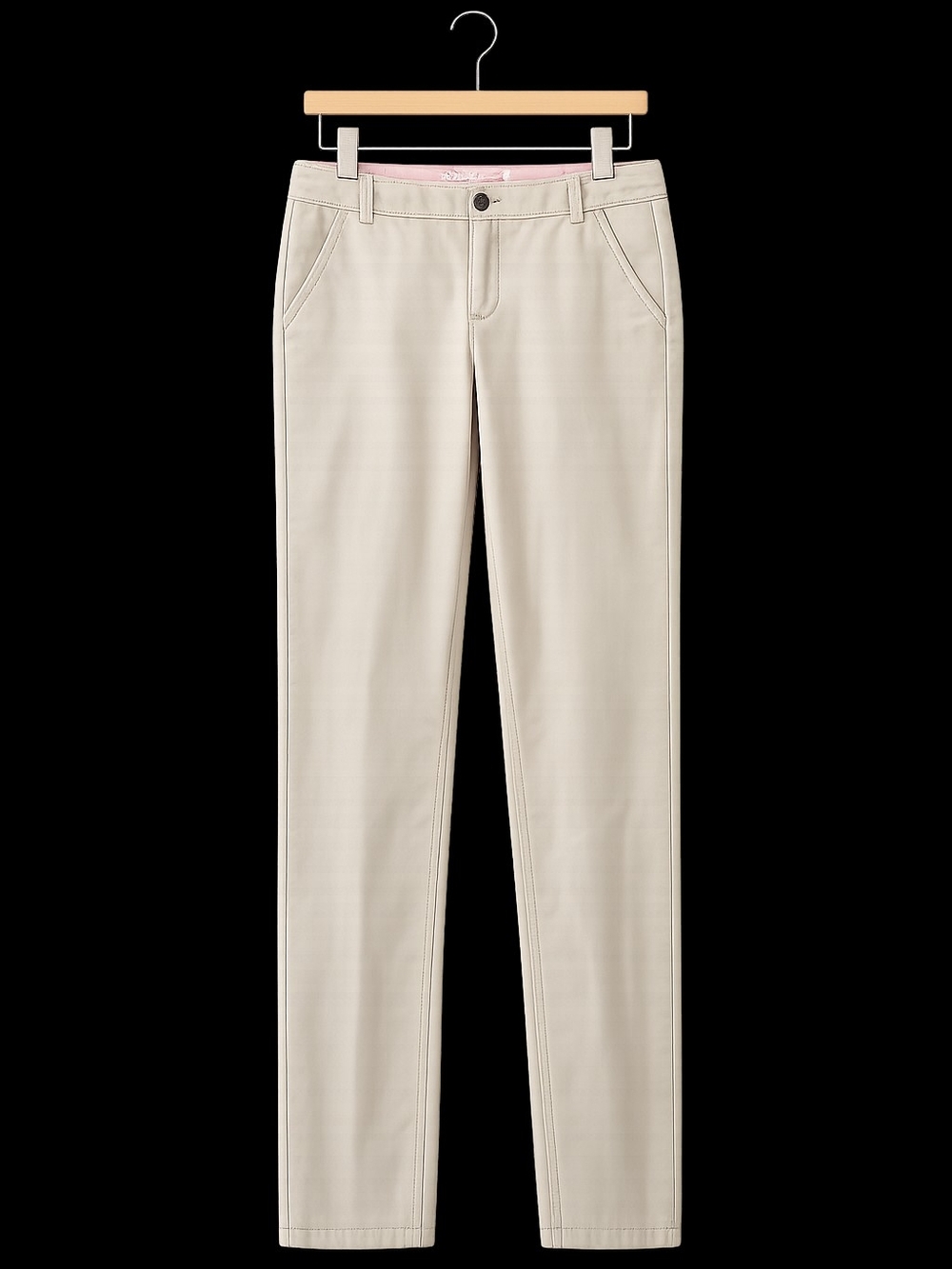 Dockers Women's Straight Leg Chinos in Light Beige with Pink Waistband Size 8